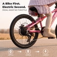 thumbnail image 5 of RUNDEER 20'' Electric Bike for Age 6-13, Kids Ebike, 250W, 48V/20Ah, 20MPH, 32 Miles Range, 2849 by TÜV Certificated, Pink, 5 of 9