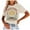 Beige, variant on Women Shirts Here Comes Sun Graphic Tees Retro Vintage Hippie Blouse Short Sleeve Tops for Women Trendy Army Green L