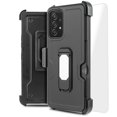 thumbnail image 1 of for Samsung Galaxy A72 5G Card Slot Magnetic Case Heavy Duty Shock Absorption Kickstand Armor Case with Belt Swivel Clip Holster Cover with Tempered Glass, 1 of 4