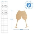 thumbnail image 3 of Clinking Champagne Glasses Cutout 16-inch, Pack of 2 Unfinished Wood Door Hangers and New Years Party Décor, by Woodpeckers, 3 of 4