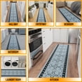 thumbnail image 3 of Ottomanson 3-Piece Kitchen Rug Set, Non-Slip Washable Hallway Runner & Floor Mat for Bathroom 22.5" x 36" + 22.5" x 48" + 22.5" x 60" Mahal Blue, 3 of 5