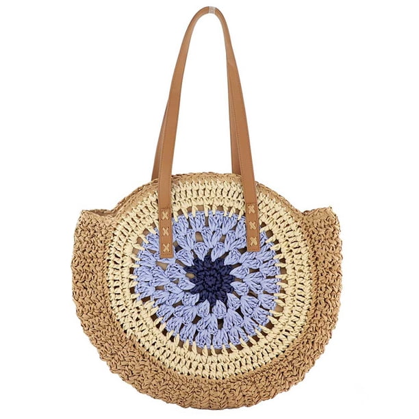 Mano Casual Paja Verano Redonda para Mujeres Y Niñas