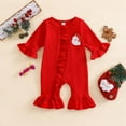 thumbnail image 2 of FYDUU Baby Girl Clothes Christmas Jumpsuit Soft One-Piec Outfit Onesie Romper Jumpsuit With Snap Closure Comfortable Clothes 9-12 Months, 2 of 8