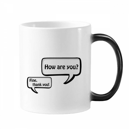 

Daily Language Chat Greetings Care Mug Changing Color Cup Morphing Heat Sensitive 12oz