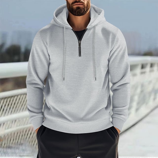 pstuiky camisa de manga larga para hombre, Blusa deportiva con capucha de manga larga lisa e informal a la moda para hombre camisetas de hombre xxxl