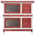 thumbnail image 2 of vidaXL Outdoor Rabbit Hutch 4 Doors Red Wood, 2 of 5