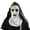 D, variant on Halloween Mask Scary Nun Mask for Halloween-Creepy Horror Costume with Realistic Details, Cosplay Prop Full Head Cover for Halloween Parties Cosplay #C