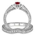 thumbnail image 3 of 1.5 Carat Ruby & Diamond Antique Bridal set on 10k White Gold, 3 of 3