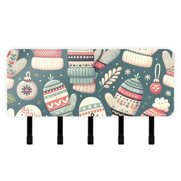 Gloves Leaves Mail Holder Organizer Wall Mount with Shelf Key Holder Key Rack with 5 Key Hooks for Wall Decorative