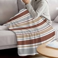 thumbnail image 3 of Beige Khaki Striped Blanket Soft Cozy Warm Twin Blanket for Bed, Plush Fuzzy Flannel Fleece Blankets for Sofa, Farmhouse Stripes Modern Abstract Art Throw Blankets for Couch, Gifts for Men, 60"x80", 3 of 9