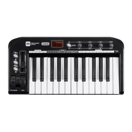 MONOPRICE 25-Key MIDI Keyboard Controller - Black (Best Midi Keyboard Weighted Keys)