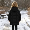 thumbnail image 5 of Xdegoge Girls Long Puffer Coat Hooded Quilted Thick Winter Warm Jacket with Buttons and Pockets for Kids Outdoor Snow Heavyweight Outerwear, 5 of 6