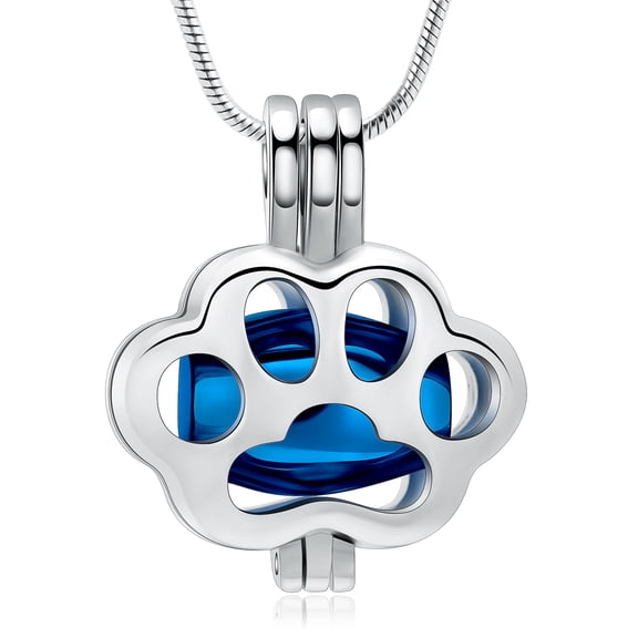 Personalized Urn Necklace for Ashes with Paw Prints Cremation Jewelry for Dog / Cat Ashes Locket Cremation Pet Memorial Pendant Keepsake Funeral Jewelry