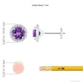 thumbnail image 2 of ANGARA Natural Classic 2.3 ct Amethyst and Diamond Halo Stud Earrings in 14K White Gold for Women (Size-7mm) | February Birthstone, Anniversary, Jewelry Gift for Women | Natural Amethyst Earrings, 2 of 8