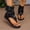 Black, variant on KIJBLAE Women's Cuffed Ankle Thong Sandals, Buckle Strap Open Toe Shoes, Plus Size Edgy Comfort Footwear for Street Style Black 36