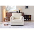 thumbnail image 5 of Leumius Corduroy Accent Chair, Modern Upholstered Single Sofa Armchair with 2 Pillows and Side Storage Pockets,Comfy Oversized Reading Chair for Living Room, Bedroom, Apartment,Beige, 5 of 12