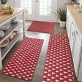 thumbnail image 2 of Red Christmas Tree Pattern Kitchen Rugs Sets Of 3,Kitchen Runner Rugs Non Skid Washable,Decorative Kitchen Floor Mats for Kitchen,Sink,Laundry,17"x30"+ 17"x47" + 17"x59", 2 of 6