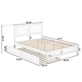 thumbnail image 7 of AFI Tahoe Queen Wood Platform Bed with Headboard Footboard & Twin XL Trundle, White, 7 of 7