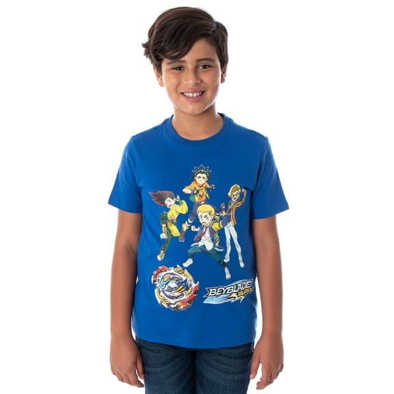 Beyblade Burst Boys' Spinner Tops 4 Characters And Ace Dragon T-Shirt