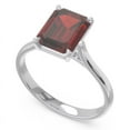 thumbnail image 2 of 2.50 T.C.W Emerald Cut Garnet Gemstone Classic Wedding Ring for Women Solid 14K White Gold Size 5.5 by Diamond-Capitals, 2 of 8