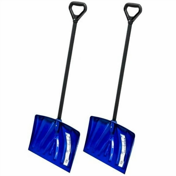 2 Pack Snow Shovel Pushers for Driveways, Walkways, and Patios, 18 X 13 X 48 in, Blue