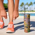 thumbnail image 2 of 20oz Pioneer Flower Floral Print Pattern Skinny Tumblers Stainless Steel Tumbler with Lid and Straw,Vacuum Insulated Double Wall Travel Tumbler Cups with Cleaning Brush for Coffee,Tea, 2 of 6