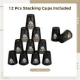 thumbnail image 6 of Tutuviw 12Pcs Quick Stacking Cups Set Speed Training Game for Challenge Competition Classic Family Game for Adults with Carry Bag for Travel Party Challenge(Black), 6 of 6