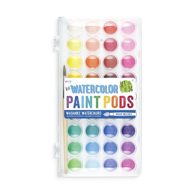 Ooly Caja de Acuarelas LIL' POSTER PAINT PODS - 126-2 - 36 colores brillantes OOLY 126-2