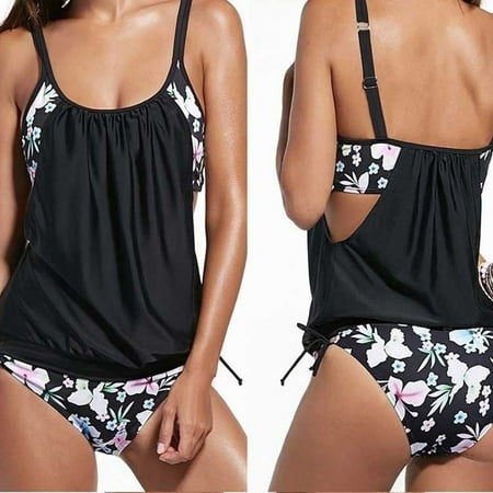 - Womens Stripes Lined Up Double Up Tankini Top Swimwear