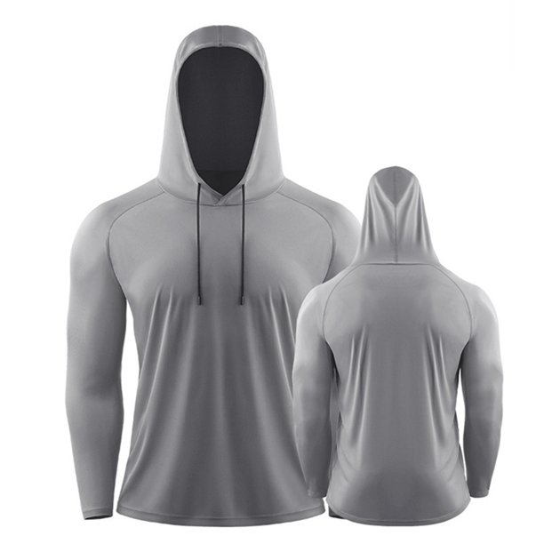 Sunloudy - Tops de manga larga con capucha para hombre con protección UV con cordón ajustable, ropa ajustada de primavera Sunloudy moda