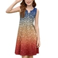 thumbnail image 4 of CCRFTGI 4th of July Dresses for Child Girls Size 7 Cute Sequins Print Mini Dress Patriotic Sleeveless V Neck Girls Dresses Summer Trendy Dress for Girls Blue 11-12 Years, 4 of 5