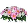 thumbnail image 1 of Toimothcn 1Pc Cemetery Flowers For Cemetery Faux Rose Realistic Silk Cemetery Flowers Bouquet With Saddle In Decorative Lasting Cemetery, 1 of 5