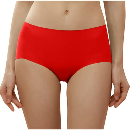 Wancir No Show Underwear for Women Seamless High Cut Briefs Mid-waist Soft No Panty Lines