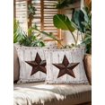 thumbnail image 2 of Outdoor Pillows Waterproof, American Country Bedding Throw Pillows with Insert for Couch Sofa Bed, Farmhouse Barn Star Brown Berry 16x16 Inch Pillowcases Decorative Camping Patio Pillow Set of 2, 2 of 8