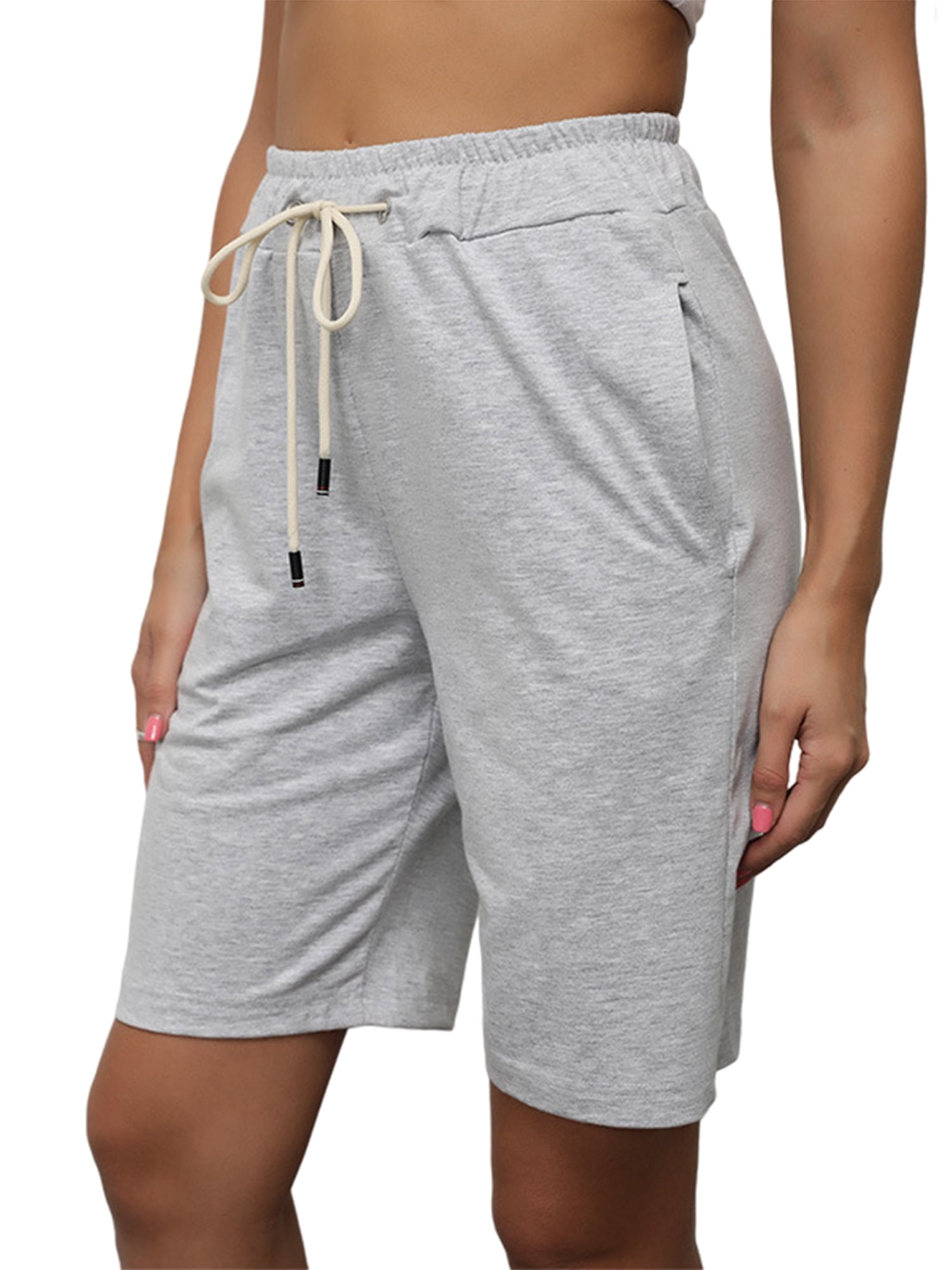 UKAP Women Comfy Pajamas Pjs Short Summer Casual Knee Length Sleep Jogger Lounge  Short Bermuda Shorts with Pocket - Walmart.com