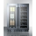 thumbnail image 3 of ADA compliant built-in or freestanding dual zone wine/beverage center with French door swing, seamless stainless steel trimmed glass doors, and stainless steel cabinet, 3 of 5