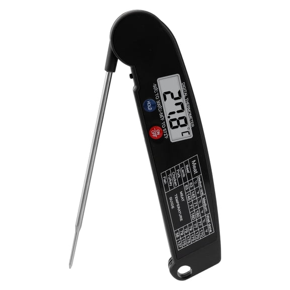 REGALWOVEN Digital Meat Thermometer, Instant Read Food Thermometer, Cooking Thermometer for Home and Kitchen, Outside, Smoker Black,10.4x1.6x0.6 inch