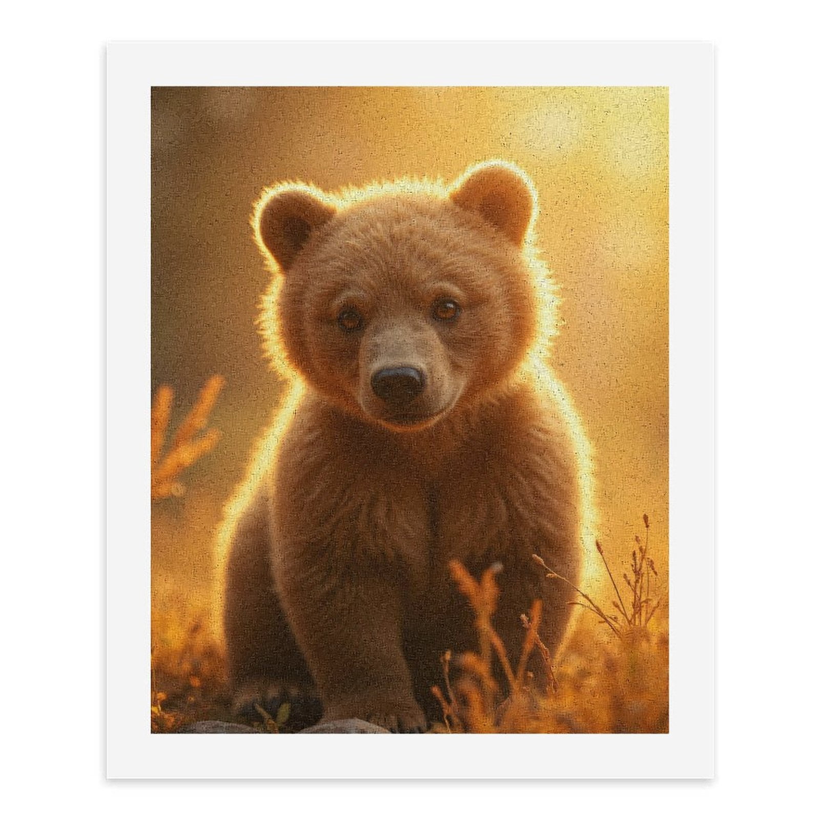 Paint by Numbers Kit for Adults, Golden Sunrise Bear Cub Paint by Numbers, Easy Paint by Numbers Kit for Adults Beginner, DIY Adult Paint by Number Kits on Canvas, Home Decor