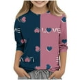 thumbnail image 2 of Cowsor Kids Fashion Heart Print 3/4 Sleeve Round Neck Top | Trendy Casual Design | All-Season School Playdate Home Wear for Toddlers, 2 of 5