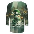 thumbnail image 5 of Jovrlynd Christmas Shirts Women Ugly Funny Cute Crewneck 3/4 Sleeve Tops Loose Holiday Graphic Tee, S-5XL, 5 of 7