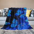thumbnail image 2 of Chilfamy Butterfly Blanket Blue Butterflies Throw Blanket Ultra Soft Flannel Beautiful Butterfly Blanket Gifts for Adults Kids 60x80in, 2 of 6
