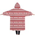 thumbnail image 2 of Oversized Wearable Blanket Hoodie,Red Christmas Striped Pattern (2) Sherpa Blanket Hoodie with Super Pockets,Super Warm Fuzzy Pullover for Women & Men, 2 of 6
