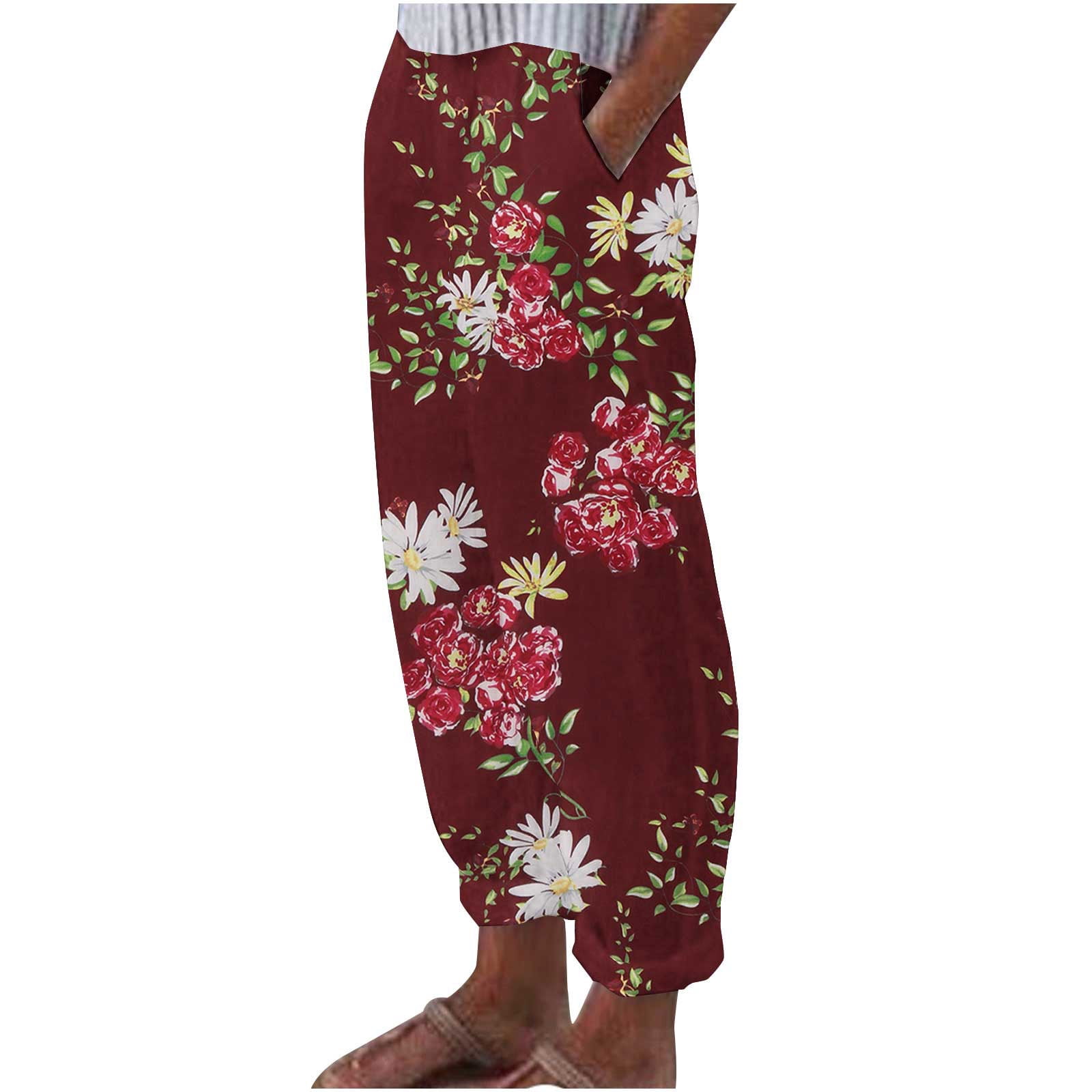 JWZUY Womens Cotton Linen Pants RelaxedFit Loose Fit Lounge Pants with