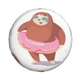thumbnail image 2 of Bingfone Sloth With Donuts1 Spare Tire Cover Weatherproof Universal Wheel Protectors For Rv Camper Travel Trailer Suv Truck 15 Inch, 2 of 9