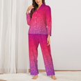 thumbnail image 2 of Balery Light Purple Glitter Conjunto de Pijama con Estampado para Mujer, Conjunto de Dos Piezas con Manga Larga, Ropa de Dormir Suave con Bolsillos, Pijamas Cómodos-XX-Large, 2 of 7