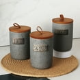 thumbnail image 3 of Opvise Farmhouse-Style Sugar Bowl with Hand-Painted Design, 800ml Matte Ceramic Storage Jar, Rustic Wood Lid & Stainless Steel Spoon, BPA-Free Kitchen Container for Sugar, Spices, Snacks, 3 of 8