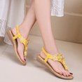 thumbnail image 2 of Ruyang Women's Flat Sandals, Comfortable Boho Beaded Dressy Summer Flat Casual Ankle Strap Elastic Slip on Beach Sandal, 2 of 5