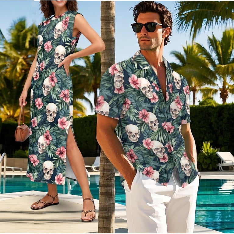 Yuyamidu Womens Hawaiian Dresses Couples Matching Outfits Mens Short Sleeve Button Down Shirts Maxi Summer Dresses for Women Casual Long Sleeveless ... Yuyamidu Womens Hawaiian Dresses Couples Matching Outfits Mens Short Sleeve Button Down Shirts Maxi Summer Dresses for Women Casual Long Sleeveless ...