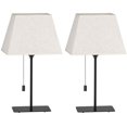 thumbnail image 3 of 2 Pcs Lampe de Table Élégante pour Toute Pièce Lin Élégant Métal Blanc, 3 of 7