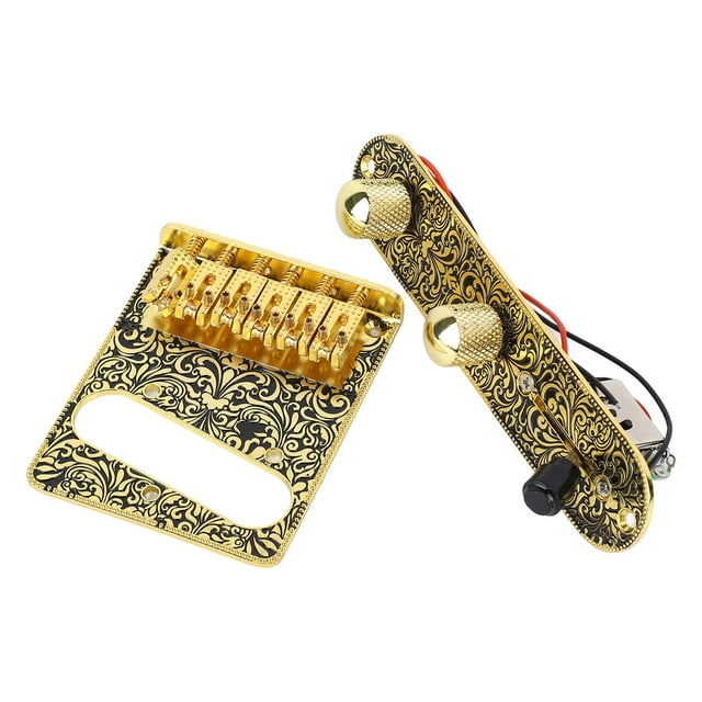 Guitar Prewired Control Plate With Bridge Engraved Electric Guitar Bridge Toning Volume Control Plate Set For TL